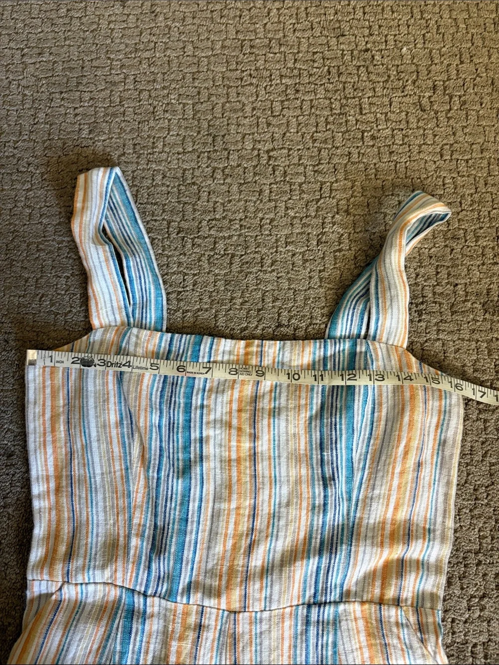 Reformation Striped Linen Short Romper Size 10